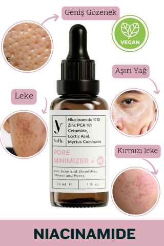 Pore Minimizer +MC Gözenek Sıkılaştırıcı Niacinamide Serum 30ml